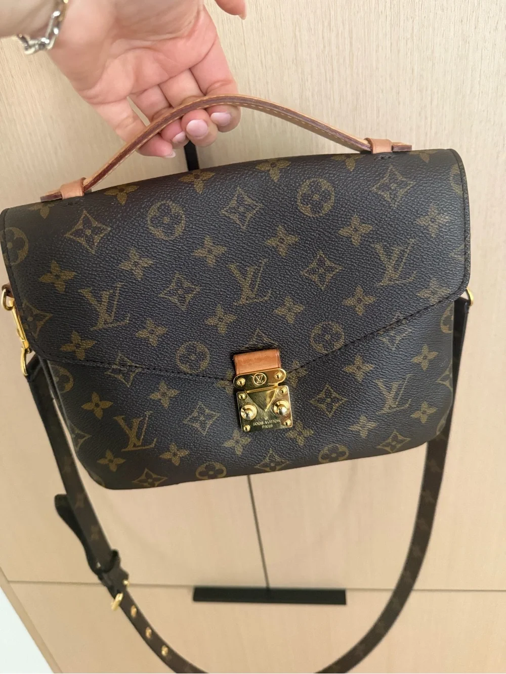 Louis Vuitton Monogram Canvas Crossbody with Gold Hardware